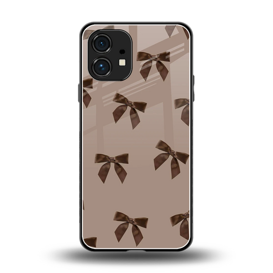 Brown Bow back phone cover | glass case for nothing phone 1