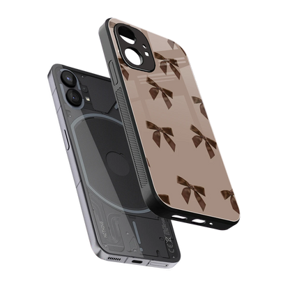 Brown Bow sleek nothing phone 1 cover with tempered glass back and TPU edges