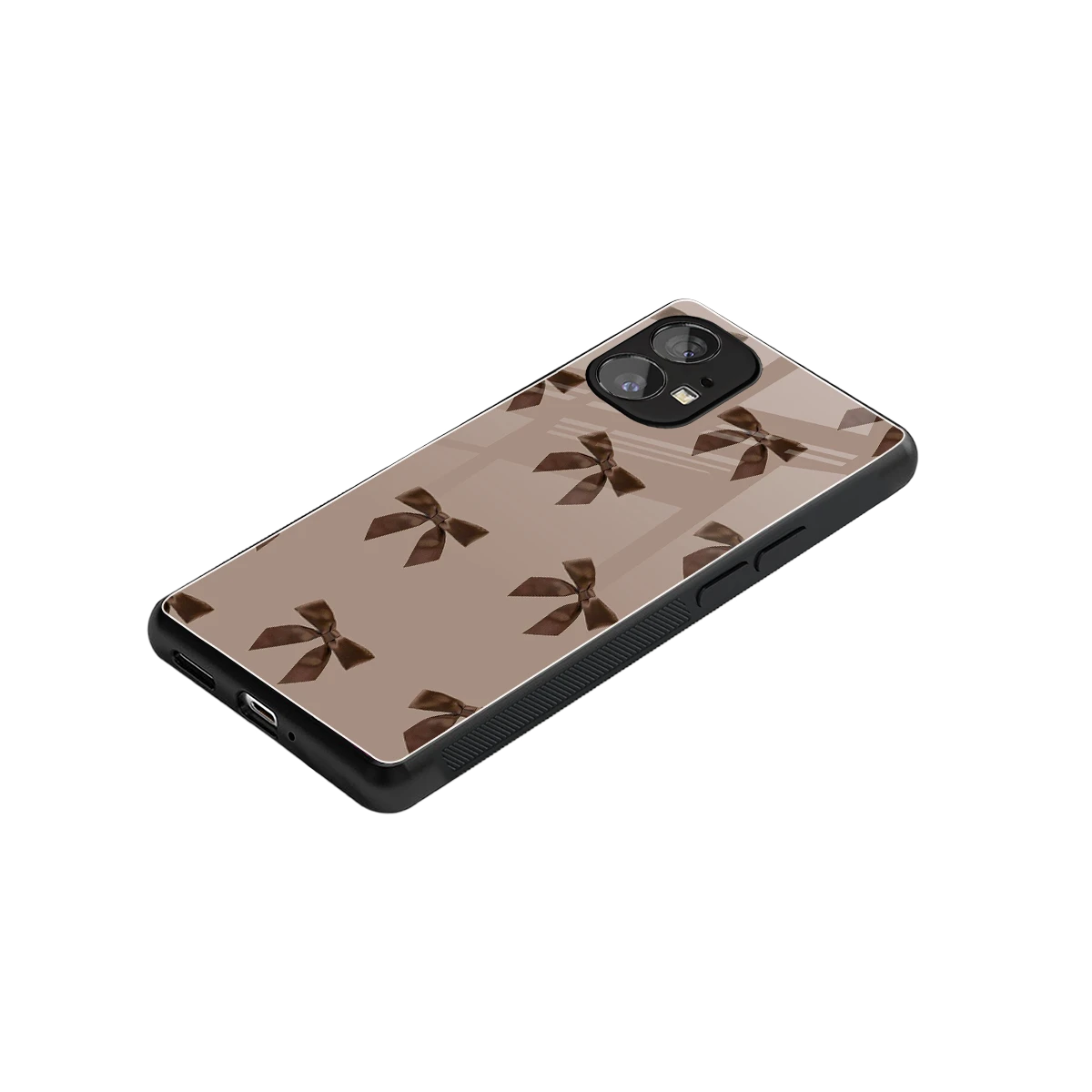 Brown Bow stylish phone case for nothing phone 1 | glossy glass and slim fit