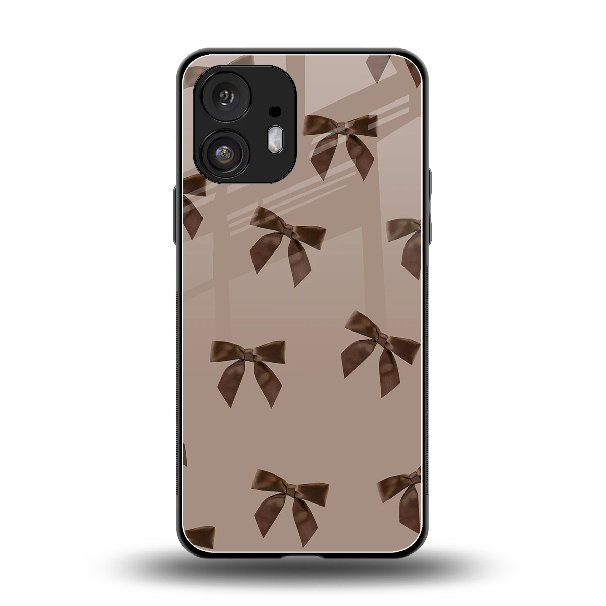 Brown Bow back phone cover | glass case for nothing phone 2