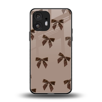Brown Bow back phone cover | glass case for nothing phone 2