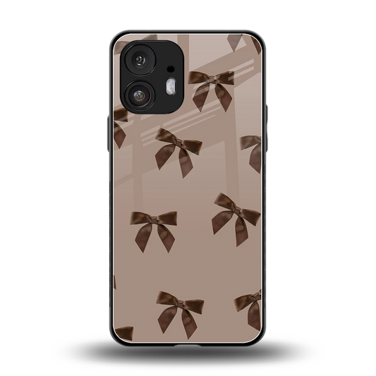 Brown Bow back phone cover | glass case for nothing phone 2