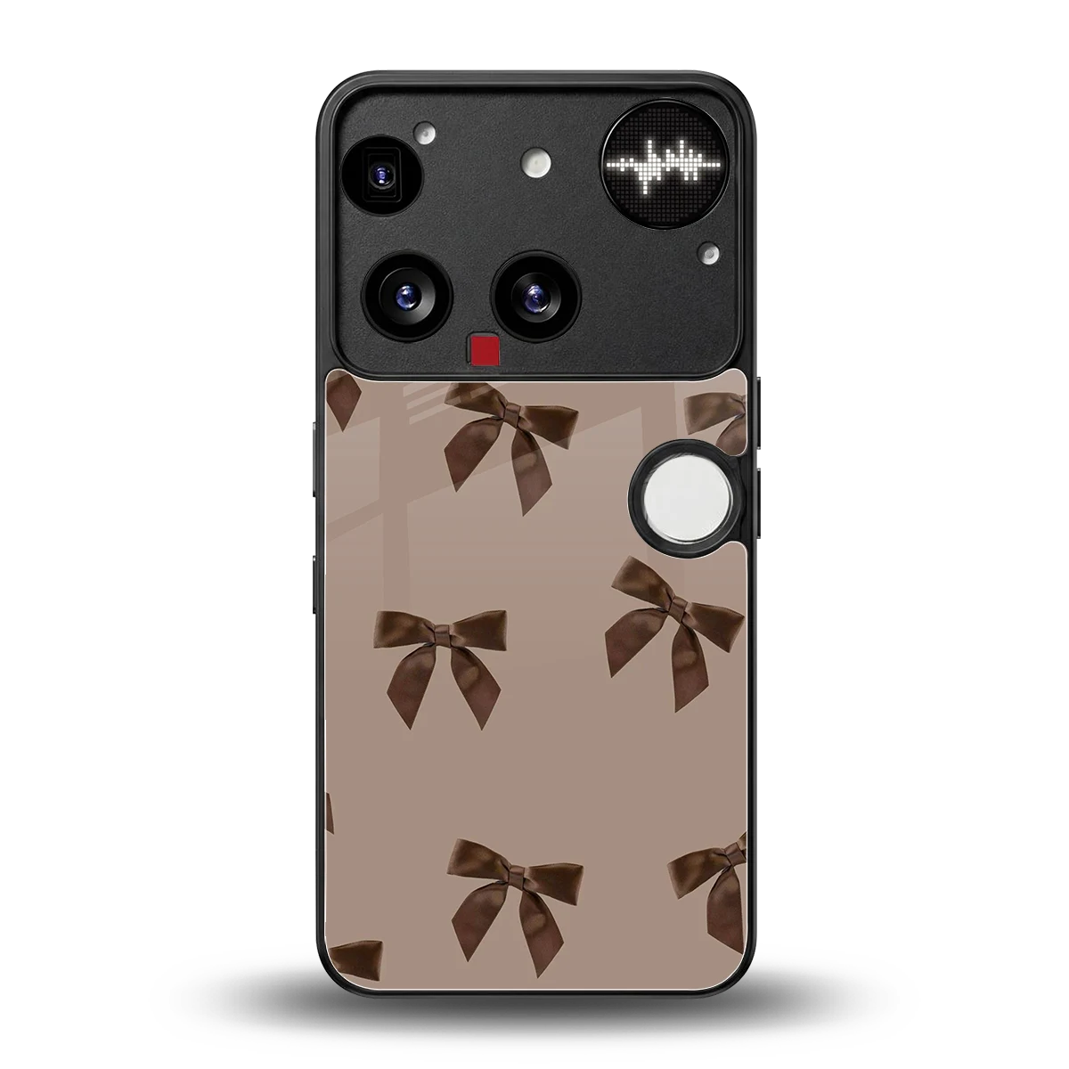 Brown Bow back phone cover | glass case for nothing phone 3