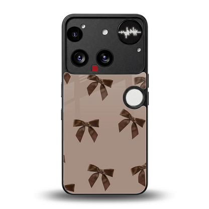 Brown Bow back phone cover | glass case for nothing phone 3