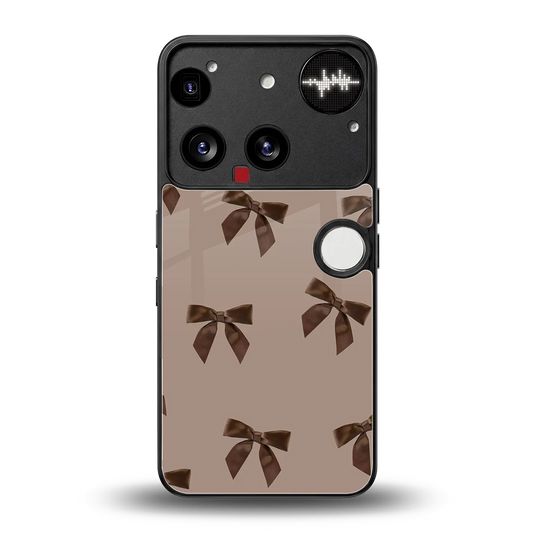 Brown Bow back phone cover | glass case for nothing phone 3