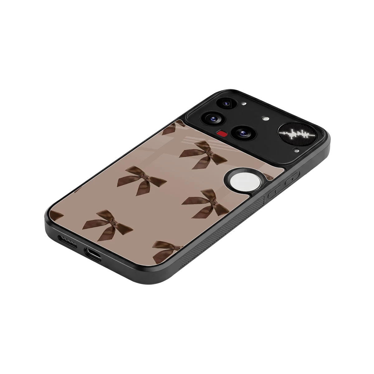 Brown Bow stylish phone case for nothing phone 3 | glossy glass and slim fit