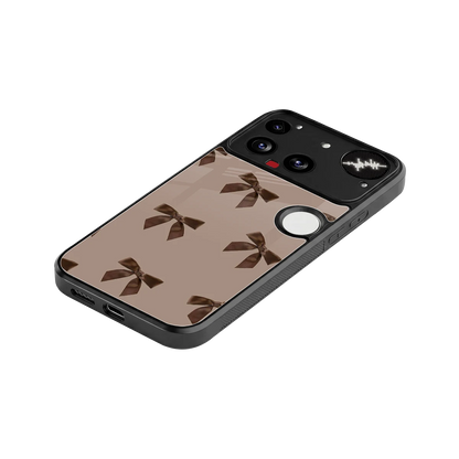 Brown Bow stylish phone case for nothing phone 3 | glossy glass and slim fit