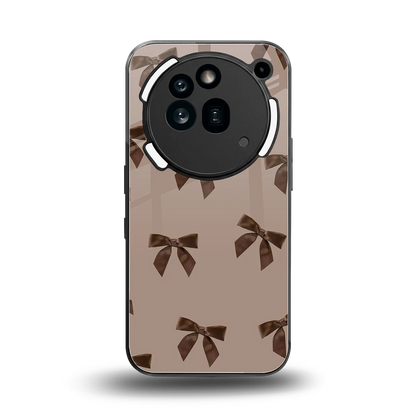Brown Bow back phone cover | glass case for nothing phone 3a pro