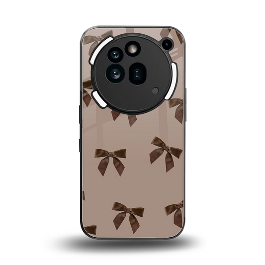 Brown Bow back phone cover | glass case for nothing phone 3a pro