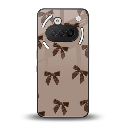 Brown Bow back phone cover | glass case for nothing phone 3a