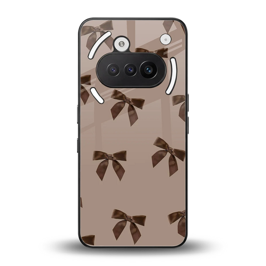 Brown Bow back phone cover | glass case for nothing phone 3a