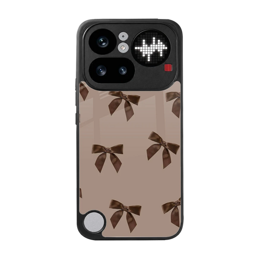 Brown Bow back phone cover | glass case for nothing phone 4a pro