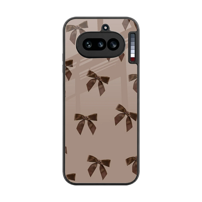 Brown Bow back phone cover | glass case for nothing phone 4a