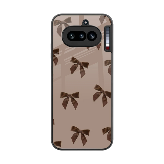 Brown Bow back phone cover | glass case for nothing phone 4a