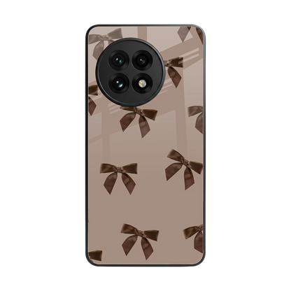 Brown Bow back phone cover | glass case for oneplus 13r