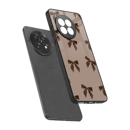 Brown Bow sleek oneplus 13r cover with tempered glass back and TPU edges