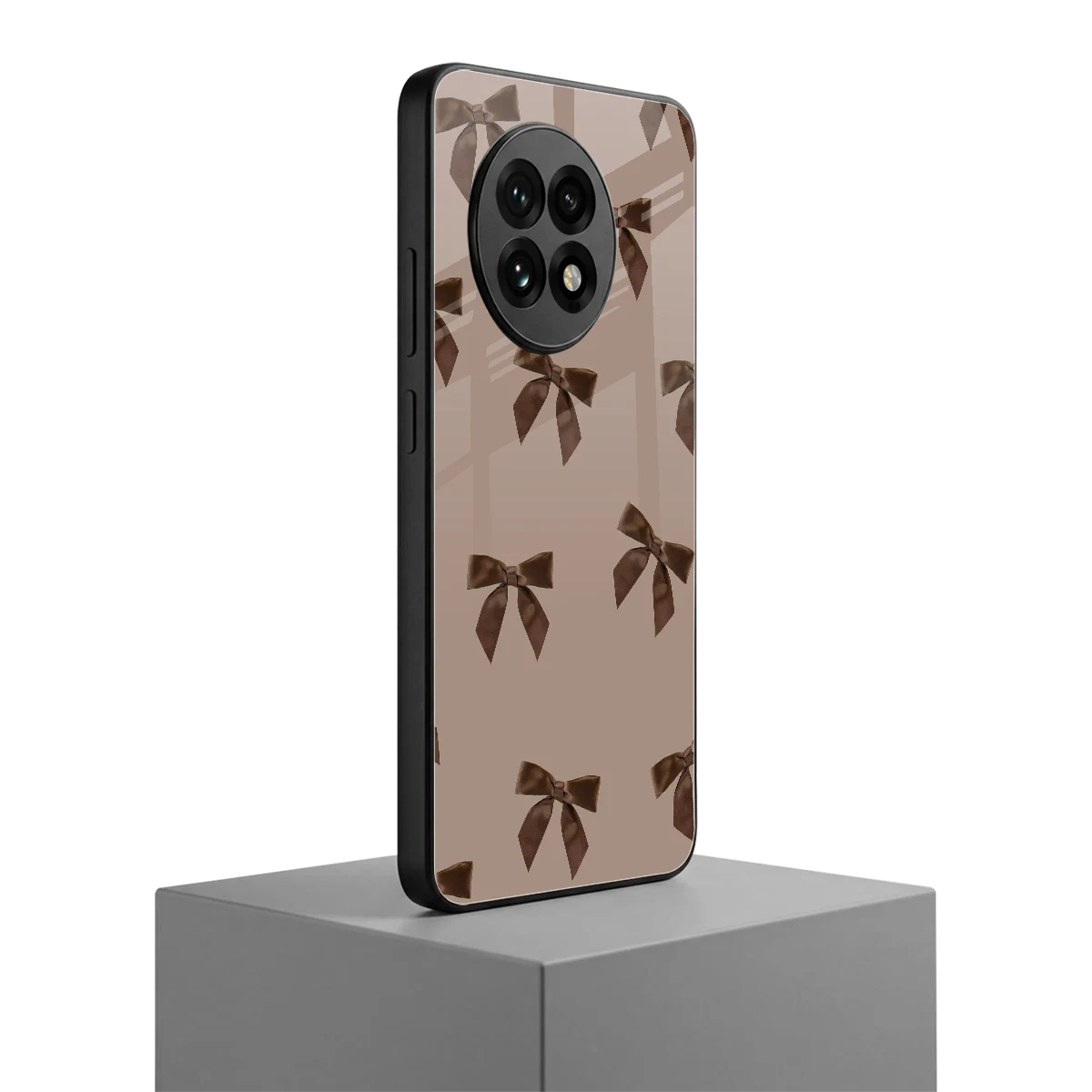 Brown Bow oneplus 13r mobile cover | shockproof glass phone case
