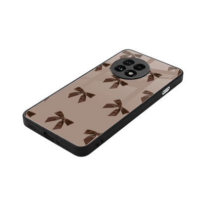 Brown Bow stylish phone case for oneplus 13r | glossy glass and slim fit