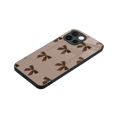 Brown Bow stylish phone case for oneplus 13s | glossy glass and slim fit