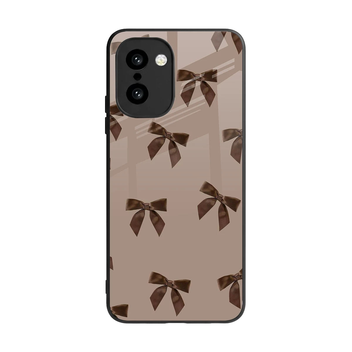 Brown Bow back phone cover | glass case for oneplus 15r