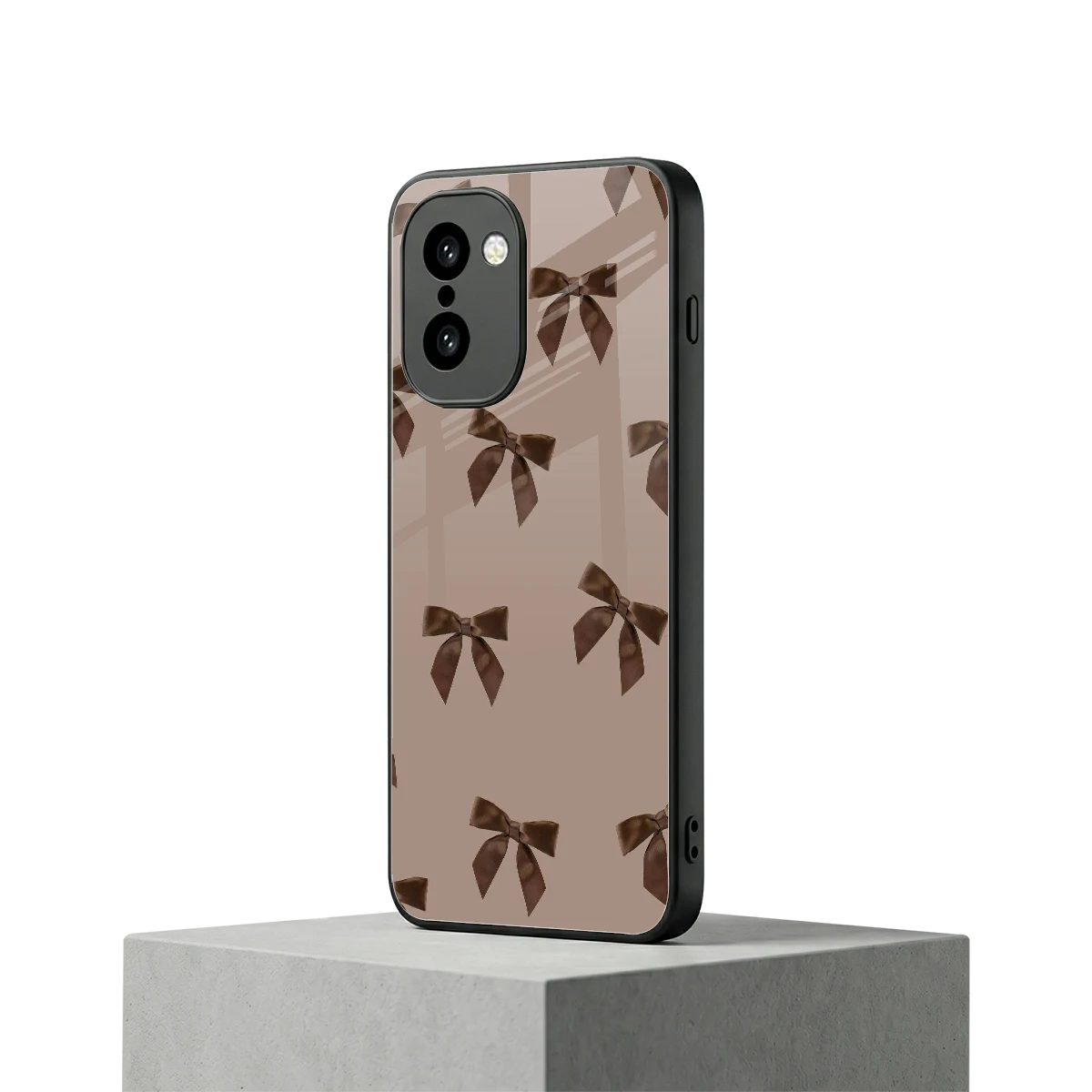 Brown Bow oneplus 15r mobile cover | shockproof glass phone case