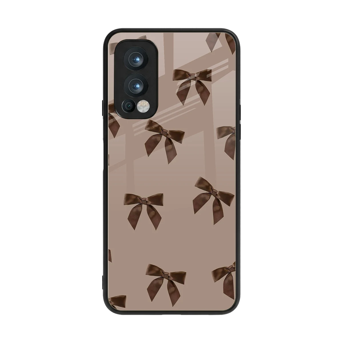 Brown Bow back phone cover | glass case for oneplus nord 2
