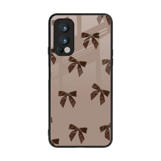 Brown Bow back phone cover | glass case for oneplus nord 2