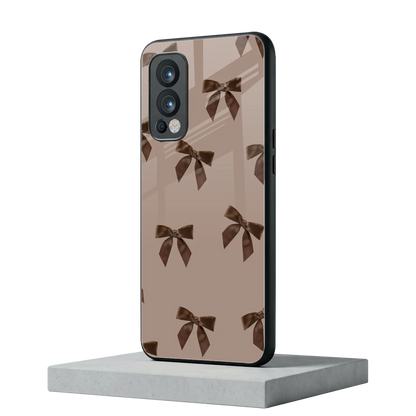 Brown Bow oneplus nord 2 mobile cover | shockproof glass phone case