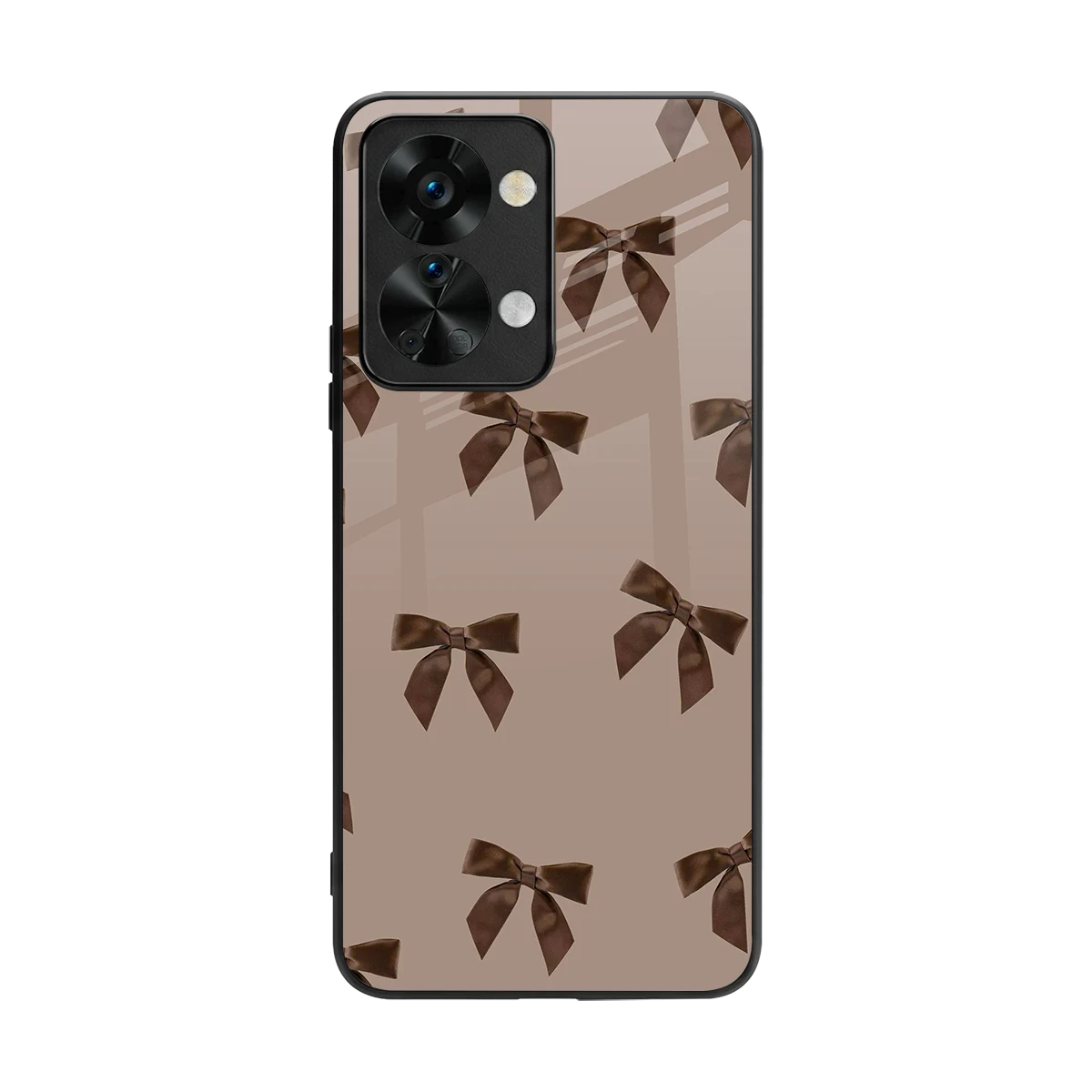 Brown Bow back phone cover | glass case for oneplus nord 2t