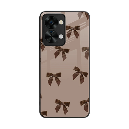 Brown Bow back phone cover | glass case for oneplus nord 2t