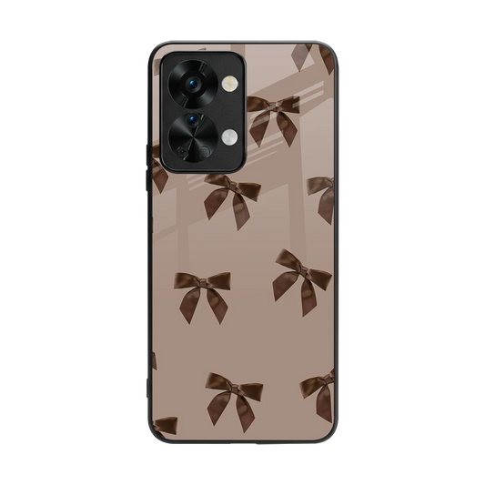 Brown Bow back phone cover | glass case for oneplus nord 2t