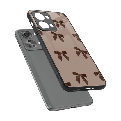 Brown Bow sleek oneplus nord 2t cover with tempered glass back and TPU edges