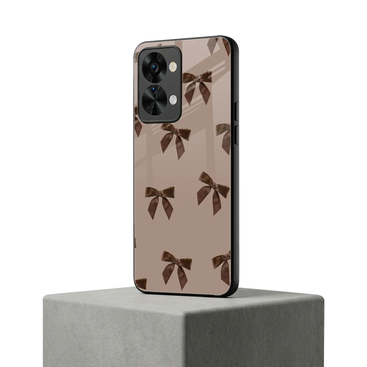 Brown Bow oneplus nord 2t mobile cover | shockproof glass phone case