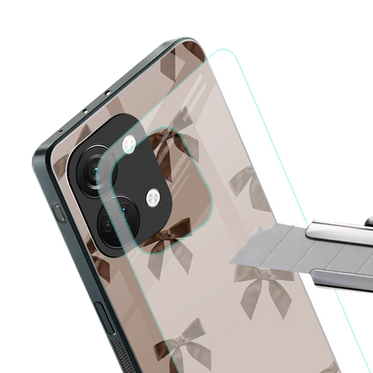 Brown Bow stylish phone case for oneplus nord 3 | glossy glass and slim fit