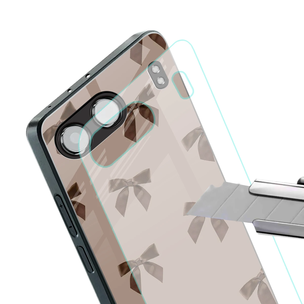 Brown Bow stylish phone case for oneplus nord 4 | glossy glass and slim fit