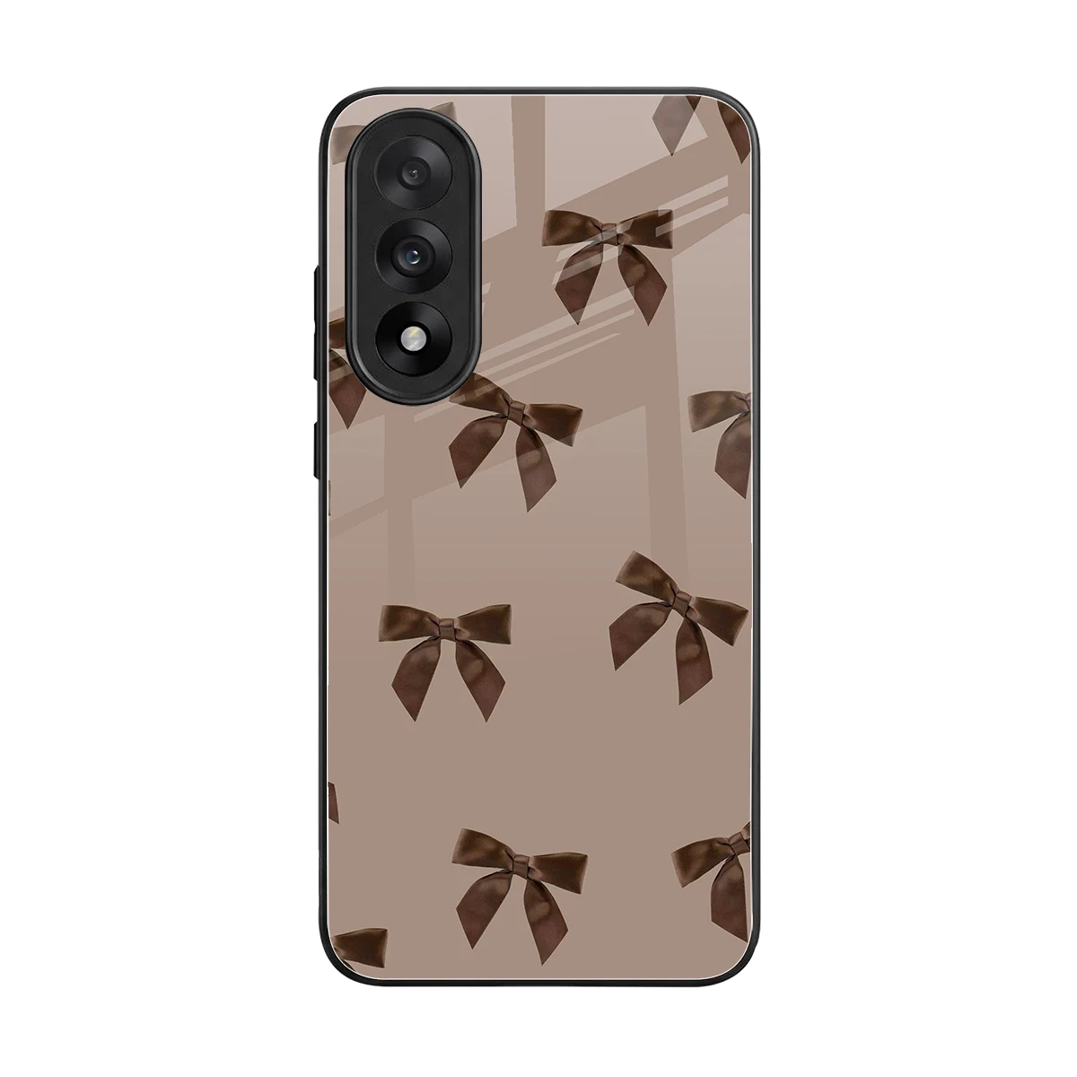 Brown Bow back phone cover | glass case for oneplus nord 5