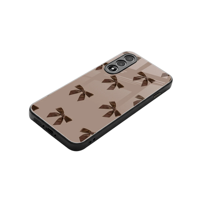 Brown Bow stylish phone case for oneplus nord 5 | glossy glass and slim fit