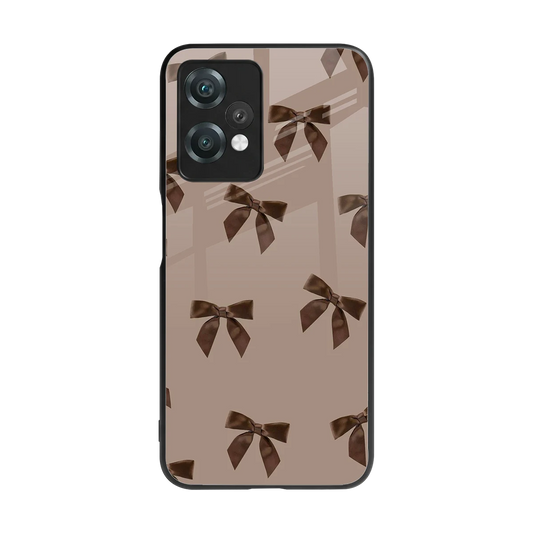 Brown Bow back phone cover | glass case for oneplus nord ce 2 lite