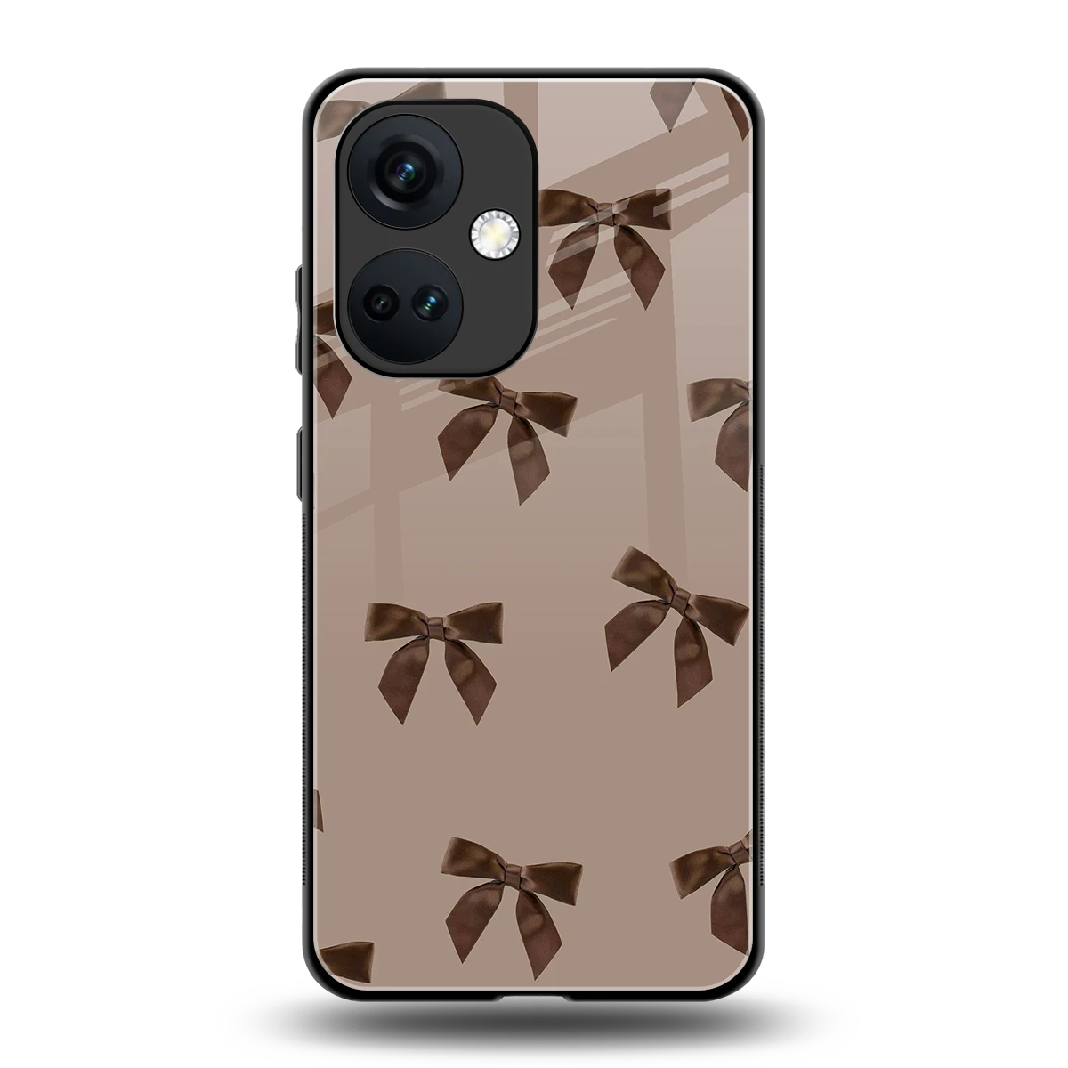 Brown Bow back phone cover | glass case for oneplus nord ce 3