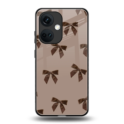 Brown Bow back phone cover | glass case for oneplus nord ce 3