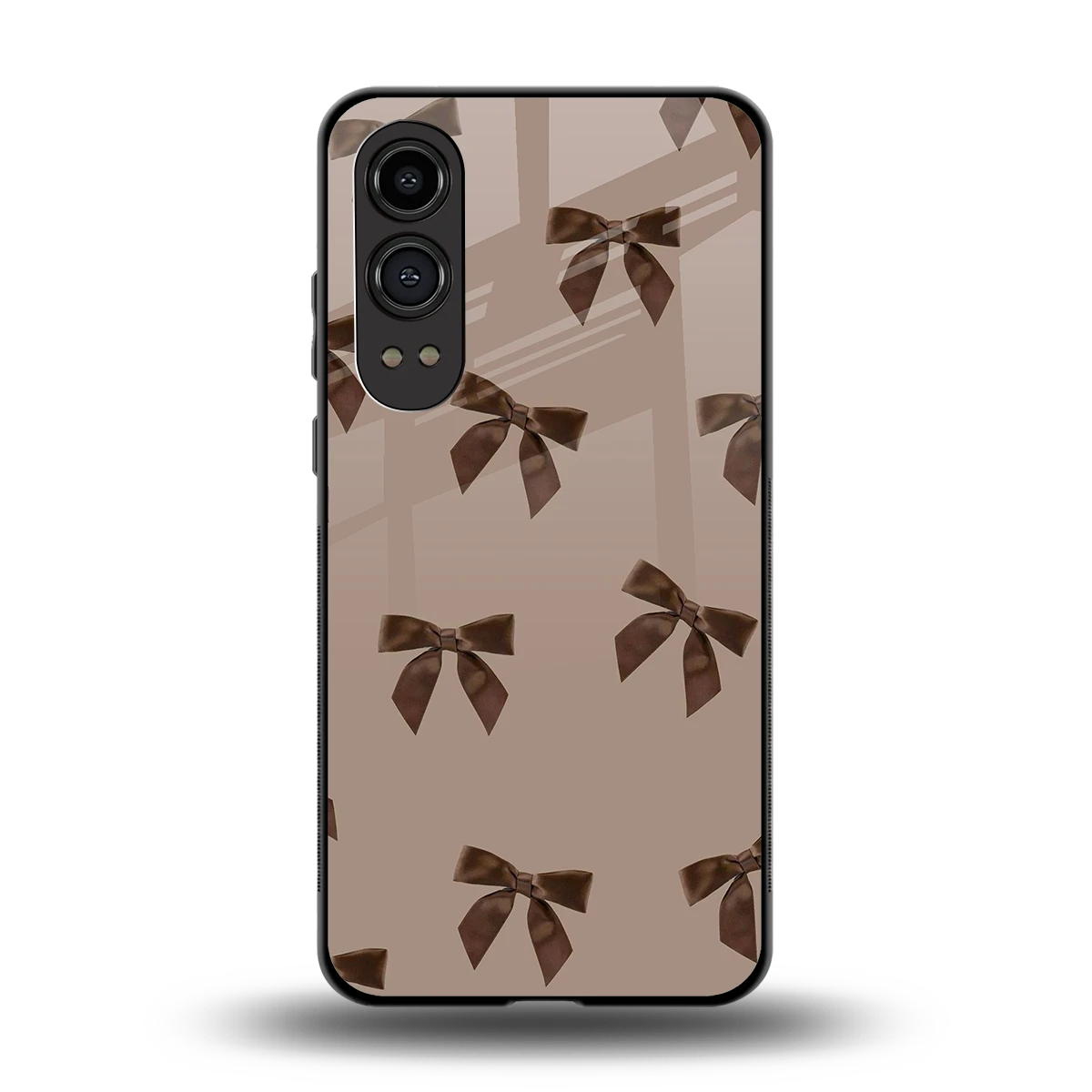 Brown Bow back phone cover | glass case for oneplus nord ce 4 lite