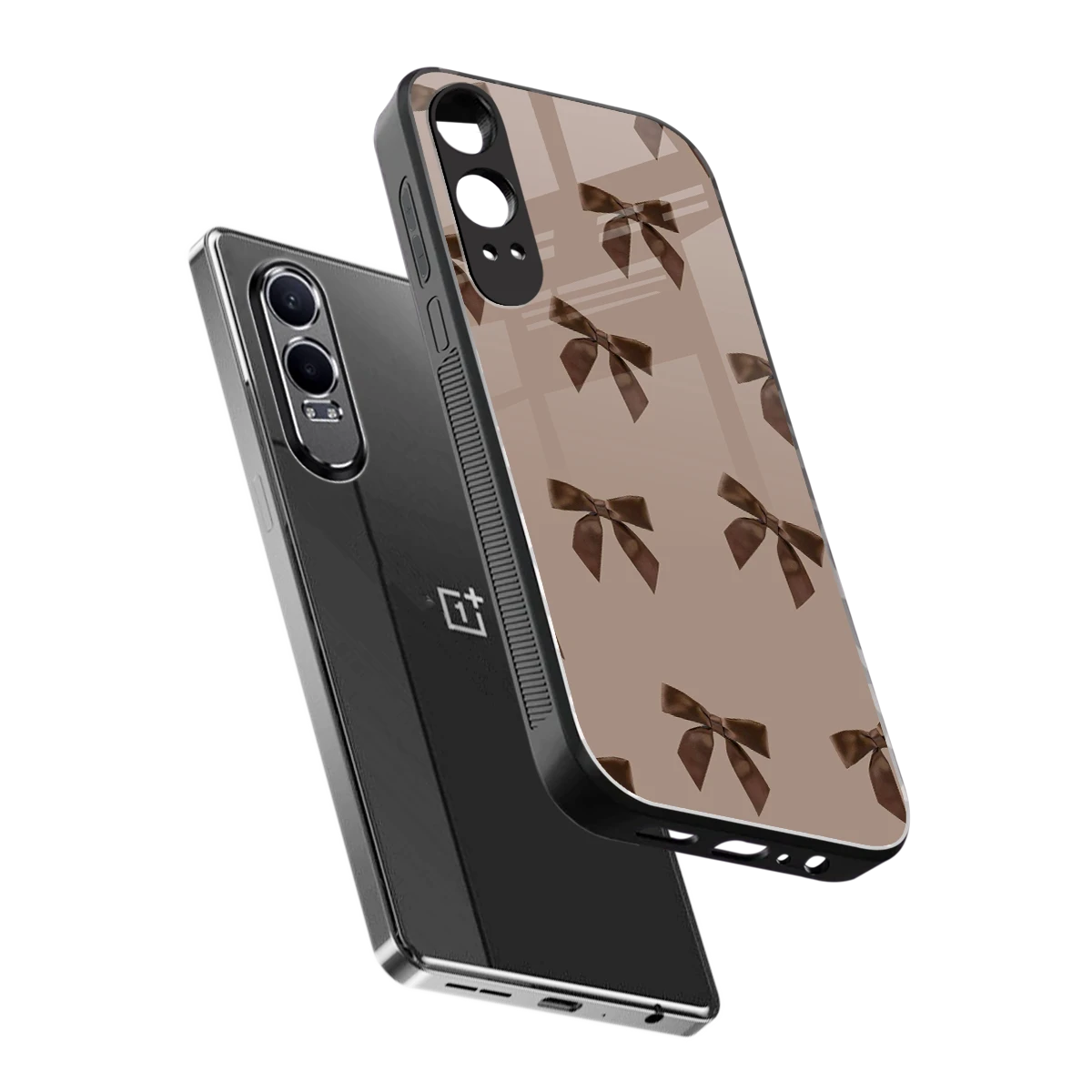 Brown Bow sleek oneplus nord ce 4 lite cover with tempered glass back and TPU edges
