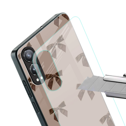Brown Bow stylish phone case for oneplus nord ce 4 lite | glossy glass and slim fit