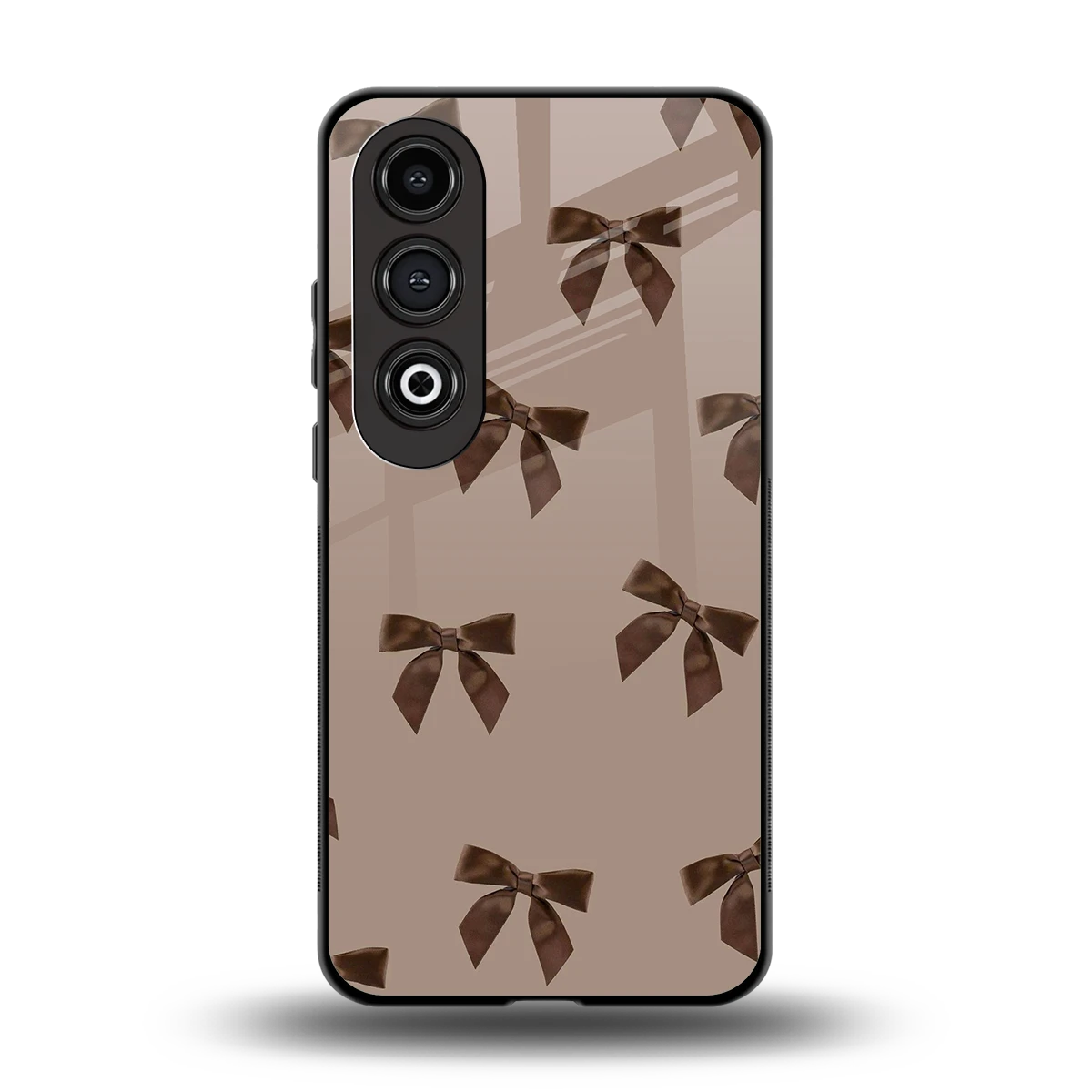 Brown Bow back phone cover | glass case for oneplus nord ce 4