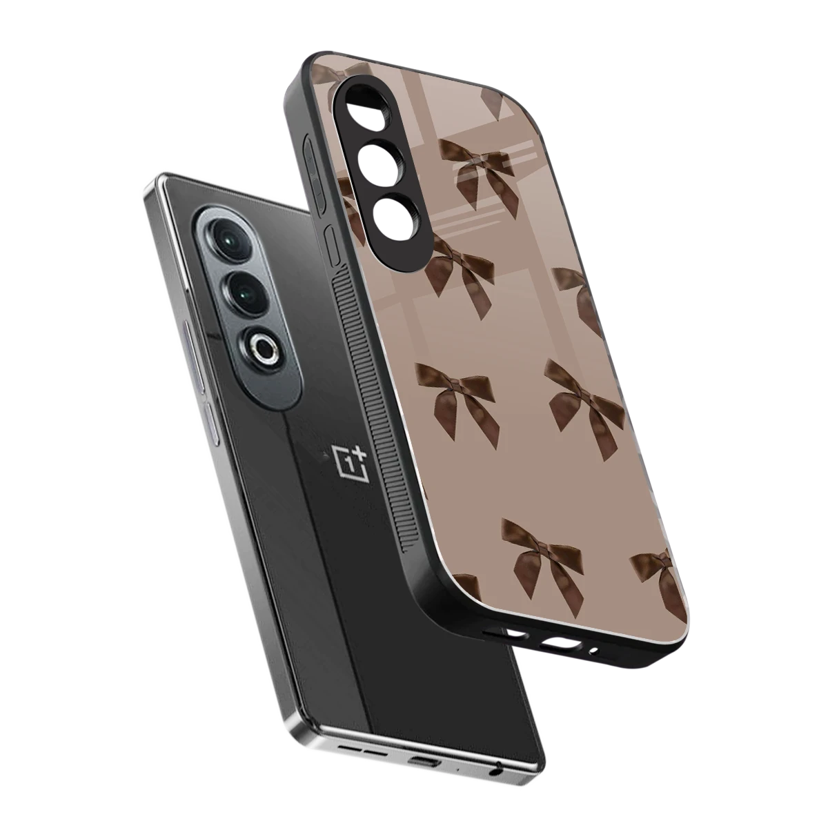 Brown Bow sleek oneplus nord ce 4 cover with tempered glass back and TPU edges