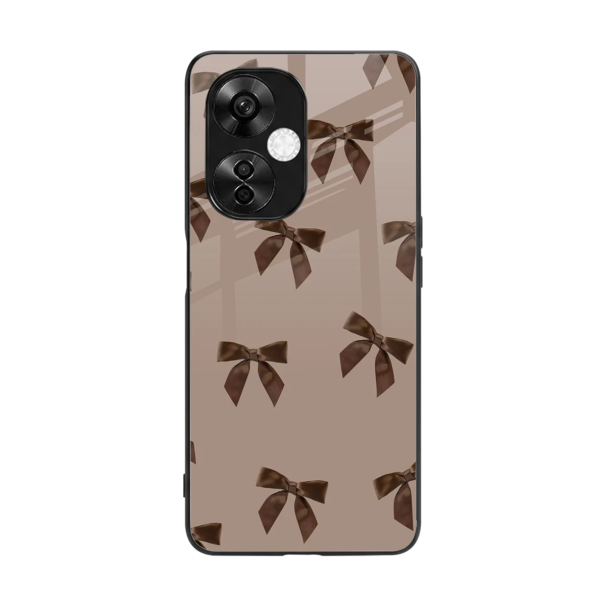 Brown Bow back phone cover | glass case for oneplus nord ce 3 lite