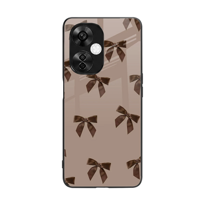 Brown Bow back phone cover | glass case for oneplus nord ce 3 lite