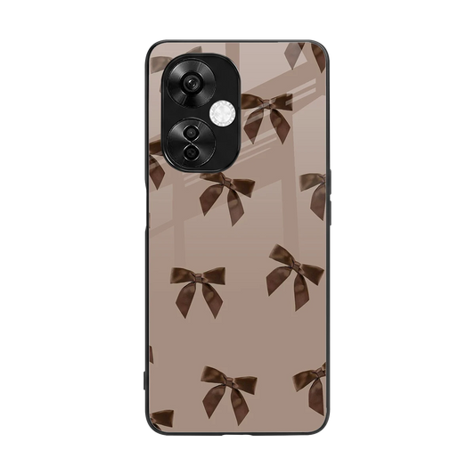 Brown Bow back phone cover | glass case for oneplus nord ce 3 lite
