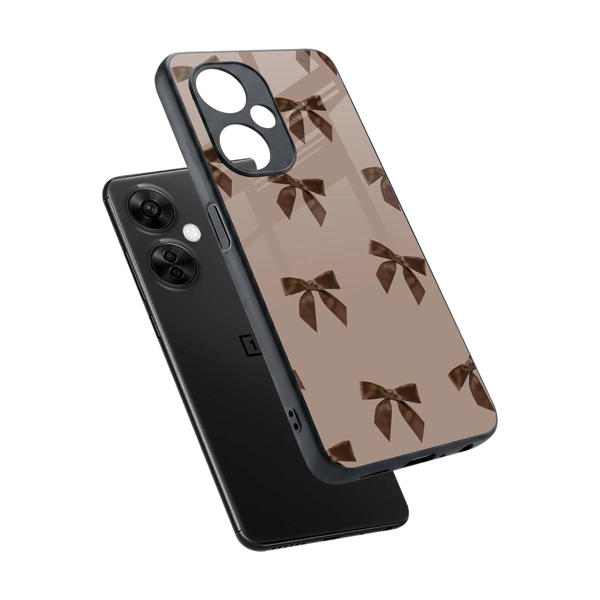 Brown Bow sleek oneplus nord ce 3 lite cover with tempered glass back and TPU edges