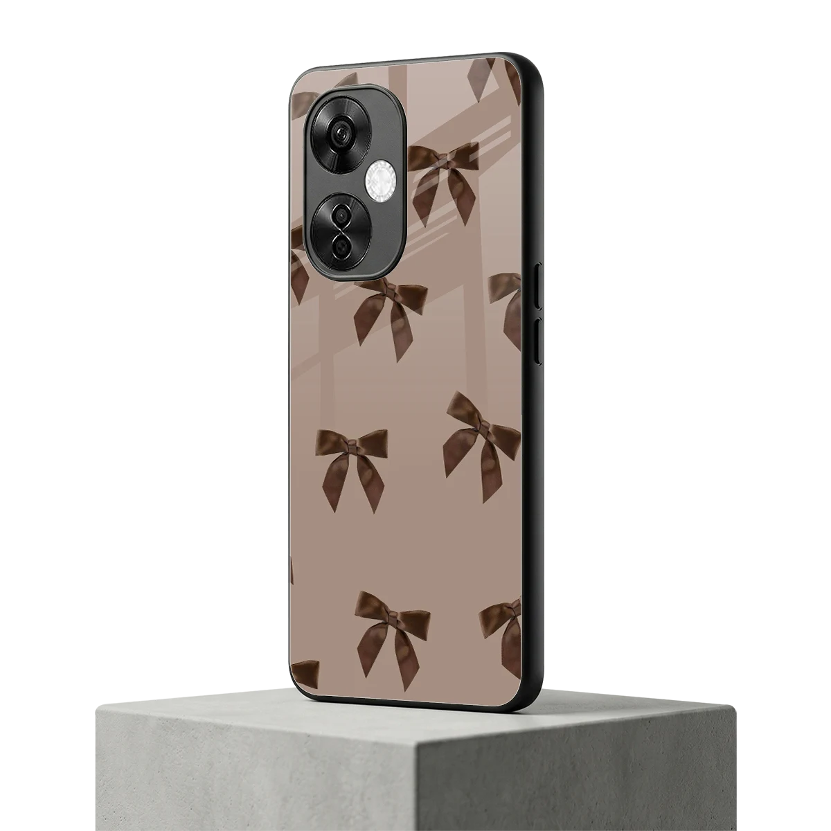 Brown Bow oneplus nord ce 3 lite mobile cover | shockproof glass phone case
